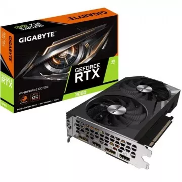 Placa Gigabyte GeForce RTX 3060 WindForce OC 12G/ 12GB GDDR6/ LHR GIGABYTE - 1