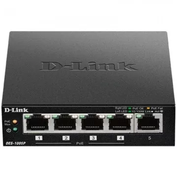 D-Link DES-1005P 5 portas/ RJ45 10/100 Mbps PoE Switch DLINK - 1