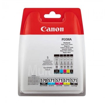 Cartucho de tinta original Canon PGI-570BK + CLI-571/ Ciano/ Magenta/ Amarelo/ Preto CANON - 1