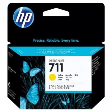 Cartucho de tinta original HP nº 711 Multipack/ 3x Amarelo HP - 1