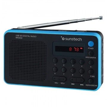 Rádio Portátil Sunstech RPDS32BL/ Preto e Azul Sunstech - 1