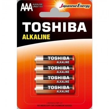 Pacote com 4 Pilhas AAA Toshiba Alcalinas LR03/ 1,5V/ Alcalinas TOSHIBA - 1