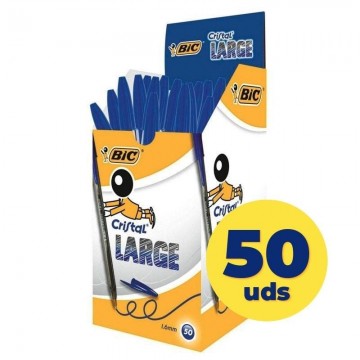 Caixa de caneta de tinta óleo grande Bic Cristal 880656/ 50 unidades/ Azul  - 1