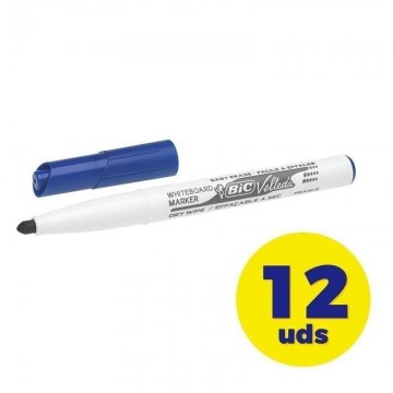 Caixa de marcadores de ponta redonda para quadro branco Bic Velleda 9581701/ 2mm/ 12 unidades/ Azul  - 1