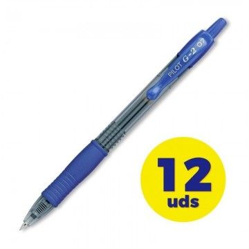 Caixa de caneta de tinta gel retrátil Pilot G-2/ 12 unidades/ Azul  - 1