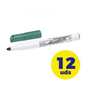 Caixa de Marcadores para Quadro Branco Bic Velleda 9581681/ 2mm/ 12 unidades/ Verde  - 1