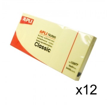 Apli 10977 Sticky Notes/ 4 x 5cm/ 12 unidades/ Amarelo  - 1