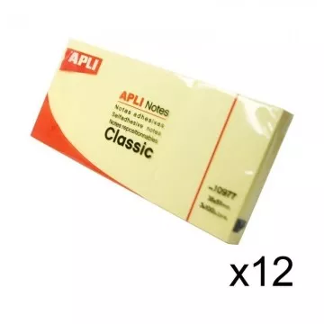 Apli 10977 Sticky Notes/ 4 x 5cm/ 12 unidades/ Amarelo  - 1