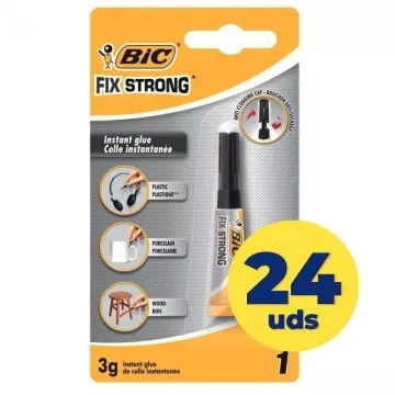 Caixa de tubo de cola forte Bic Fix/ 3g/ 24 unidades  - 1