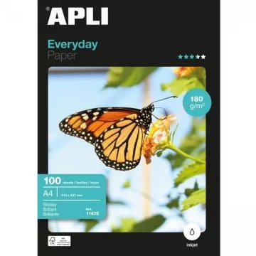 Papel fotográfico Apli Everyday 11475/ DIN A4/ 180g/ 100 folhas/ Brilhante  - 1