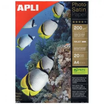 Papel Fotográfico Apli Papel PhotoSatin 04453/ DIN A4/ 200g/ 20 Folhas/ Semibrilhante  - 1