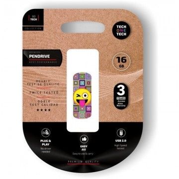 Pen drive de 16 GB Tech One Tech Emoji wink USB 2.0 TECH ONE TECH - 1