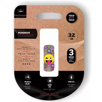 Flash Drive 32GB Tech One Tech Emoji wink USB 2.0 TECH ONE TECH - 1