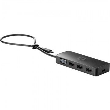 HUB USB 3.0 Type-C HP USB-C Travel HUB G2/ 2 portas USB/ 1 HDMI/ 1 VGA/ Preto HP - 1