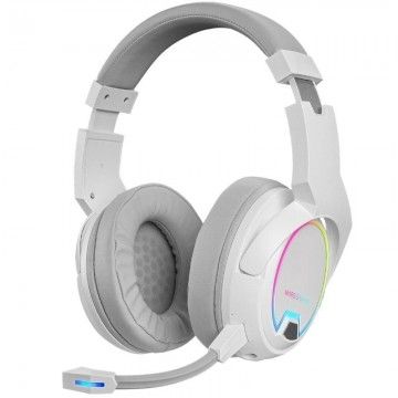 Fones de ouvido sem fio para jogos com microfone Mars Gaming MHW100/conector 3.5/branco Mars Gaming - 1