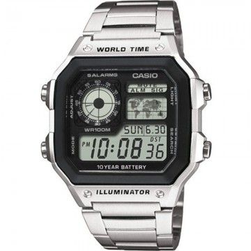 Relógio digital masculino da coleção Casio AE-1200WHD-1AVEF/ 45 mm/ prata CASIO - 1