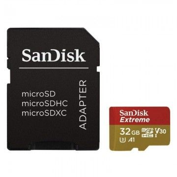 Cartão de memória SanDisk Extreme 32GB microSD HC UHS-I com adaptador/classe 10/100MBs Sandisk - 1