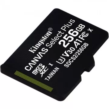 Cartão de Memória Kingston CANVAS Select Plus 256GB microSD XC/ Classe 10/ 100MBs KINGSTON - 1