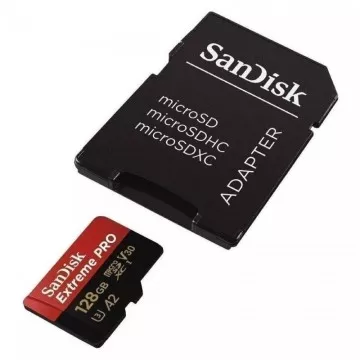 Cartão de memória SanDisk Extreme Pro 128GB microSD XC UHS-I com adaptador/Classe 10/200MBs Sandisk - 1