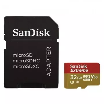 Cartão de memória SanDisk Extreme 32GB microSD HC UHS-I com adaptador/classe 10/100MBs Sandisk - 1