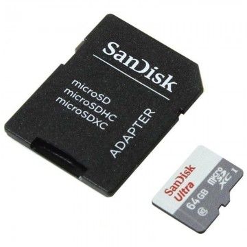 Cartão de memória SanDisk Ultra 64GB microSD XC com adaptador/Classe 10/100MB/s Sandisk - 1