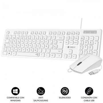 Combinação de teclado e mouse Subblim Business Slim Silent/Branco Subblim - 1