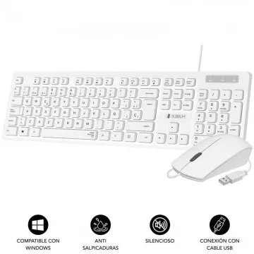 Combinação de teclado e mouse Subblim Business Slim Silent/Branco Subblim - 1