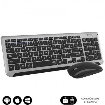 Combinação de teclado e mouse sem fio Subblim Dual Prestige Extended/Cinza e preto Subblim - 1