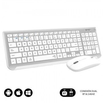 Combinação de teclado e mouse sem fio Subblim Dual Prestige Extended/branco e prata Subblim - 1