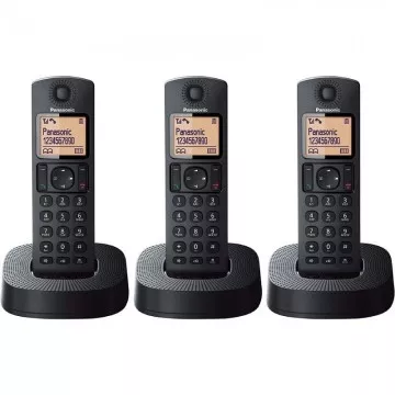 Telefone sem fio Panasonic KX-TGC313SP/ Pacote TRIO/ Preto PANASONIC - 1