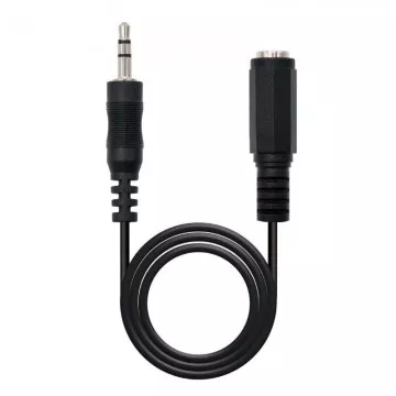 Cabo estéreo Nanocable 10.24.0203/ Jack 3.5 Macho - Jack 3.5 Fêmea/ 3m/ Preto NANO CABLE - 1