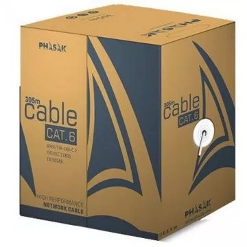 Carretel de Cabo RJ45 UTP Phasak PHR 6301 Cat.6/ 305m/ Cinza PHASAK - 1