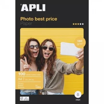 Papel fotográfico Apli Melhor preço 11804/ DIN A4/ 140 g/ 100 folhas/ Brilhante  - 1