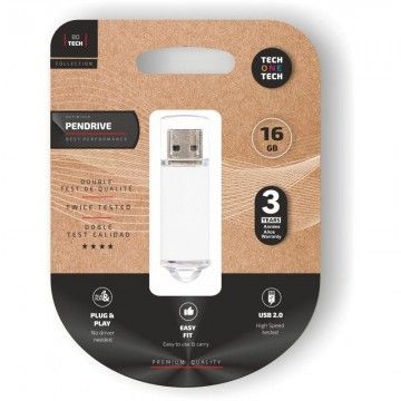 Unidade Flash 16GB Tech One Tech Basic USB 2.0/Branco TECH ONE TECH - 1