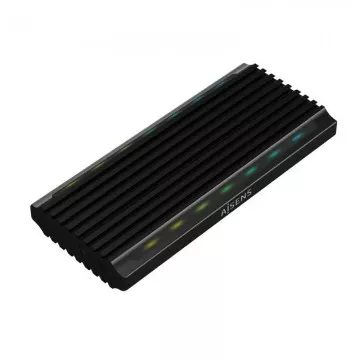 Compartimento Externo para M.2 SATA/NVMe SSD Disk Aisens ASM2-RGB012B/ USB 3.2/ Screwless AISENS - 1