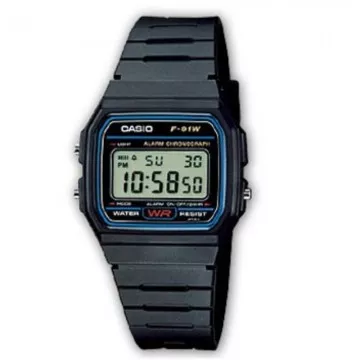 Relógio digital masculino da coleção Casio F-91W-1YER/ 38 mm/ preto CASIO - 1