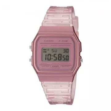 Relógio digital feminino da coleção Casio F-91WS-4EF/ 38 mm/ rosa CASIO - 1