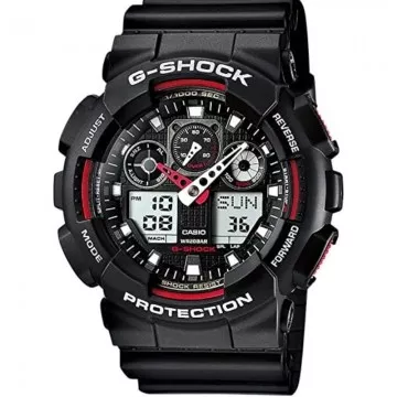 Relógio Digital Analógico Casio G-Shock Trend GA-100-1A4ER/ 55 mm/ Preto e Vermelho CASIO - 1