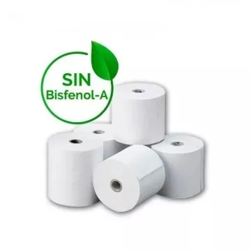 Rolo de papel térmico genérico 80x55 8U BPAF/ 80 x 55mm/ 8 unidades  - 1