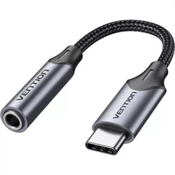 Adaptador de áudio Vention BGMHA/Jack 3.5 Fêmea - 2x USB Tipo-C Masculino/10 cm/ Cinza VENTION - 1