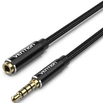 Vention Stereo Cable BHCBG/ Jack 3.5 Macho - Jack 3.5 Feminino/ 1.5m/ Preto  - 1