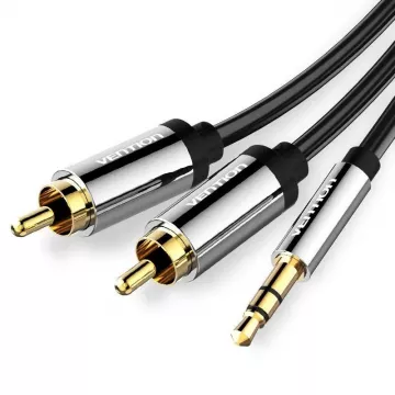 Cabo Estéreo Vention BCFBF/ Jack 3.5 Macho - 2x RCA Macho/ 1m/ Preto  - 1