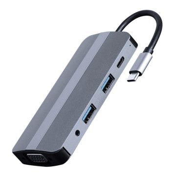 Adaptador Type-C 8IN1 HUB3.0 Hdmi 4K PD VGA Audio Leitor de Cartões USB Type-C Gembird - 1