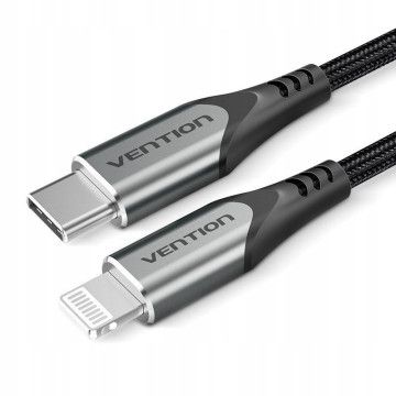 Cabo Lightning Vention USB 2.0 Tipo C TACHF/ USB Tipo C Macho - Lightning Macho/ 1 m/ Cinza  - 1