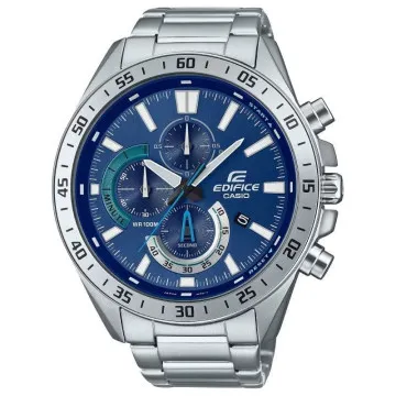 Relógio Analógico Clássico Casio Edifice EFV-620D-2AVUEF/ 55 mm/ Prata e Azul CASIO - 1