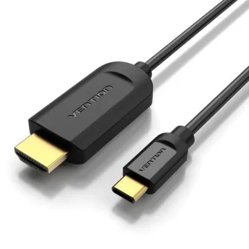 Cabo Conversor Vention CGUBG HDMI 1.4 4K/ USB Tipo-C Macho - HDMI Macho/ 1,5 m/ Preto  - 1