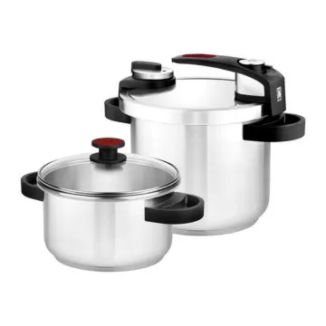 Pacote com 2 potes de sutiã Tekna A185605/ 4+7L/ Aço inoxidável/ Adequado para indução  - 1