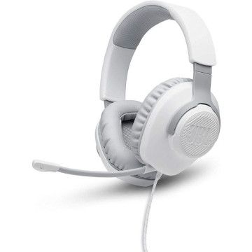 Fones de ouvido para jogos com microfone JBL Quantum 100/Jack 3.5/Branco JBL - 1
