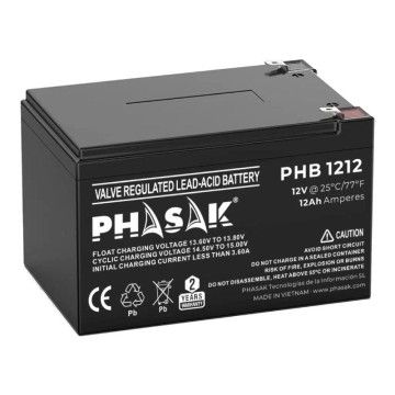 Bateria Phasak PHB 1212 compatível com PHASAK UPS/UPS de acordo com as especificações PHASAK - 1