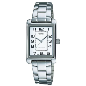 Relógio feminino analógico da coleção Casio LTP-1234PD-7BEG/ 32 mm/ prata e branco CASIO - 1